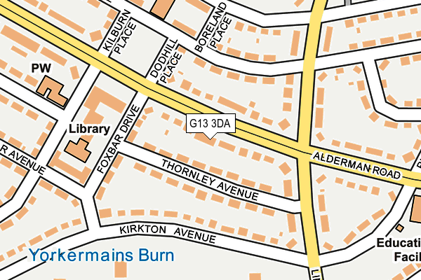 G13 3DA map - OS OpenMap – Local (Ordnance Survey)
