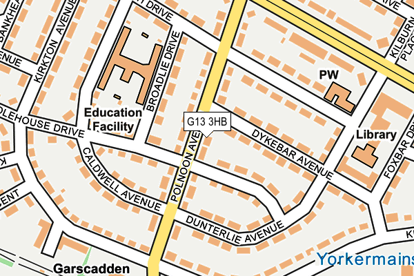 G13 3HB map - OS OpenMap – Local (Ordnance Survey)