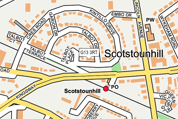 G13 3RT map - OS OpenMap – Local (Ordnance Survey)