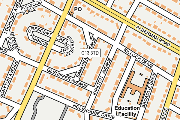 G13 3TD map - OS OpenMap – Local (Ordnance Survey) G13 3TD map - OS OpenMap – Local (Ordnance Survey)