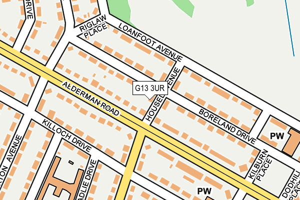 G13 3UR map - OS OpenMap – Local (Ordnance Survey)