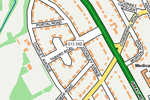 G13 3XD map - OS OpenMap – Local (Ordnance Survey) G13 3XD map - OS OpenMap – Local (Ordnance Survey)
