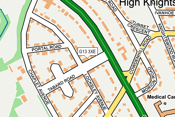 G13 3XE map - OS OpenMap – Local (Ordnance Survey) G13 3XE map - OS OpenMap – Local (Ordnance Survey)