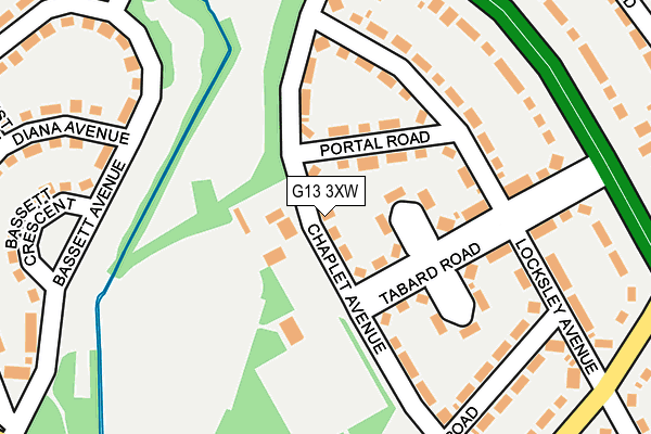 G13 3XW map - OS OpenMap – Local (Ordnance Survey) G13 3XW map - OS OpenMap – Local (Ordnance Survey)