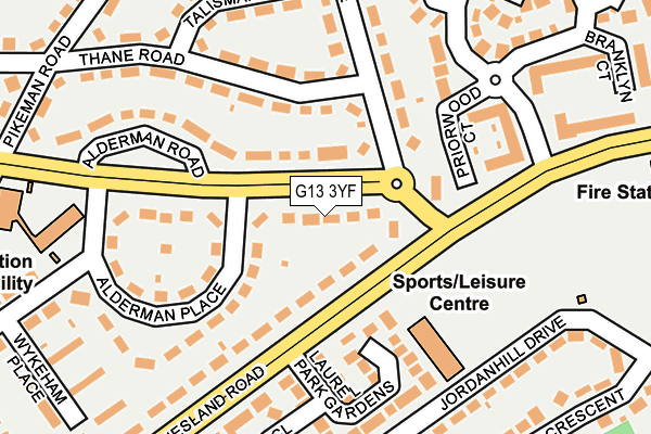 G13 3YF map - OS OpenMap – Local (Ordnance Survey) G13 3YF map - OS OpenMap – Local (Ordnance Survey)