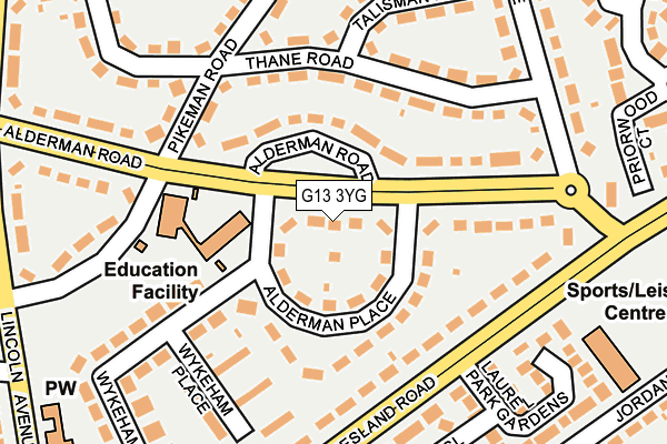 G13 3YG map - OS OpenMap – Local (Ordnance Survey) G13 3YG map - OS OpenMap – Local (Ordnance Survey)