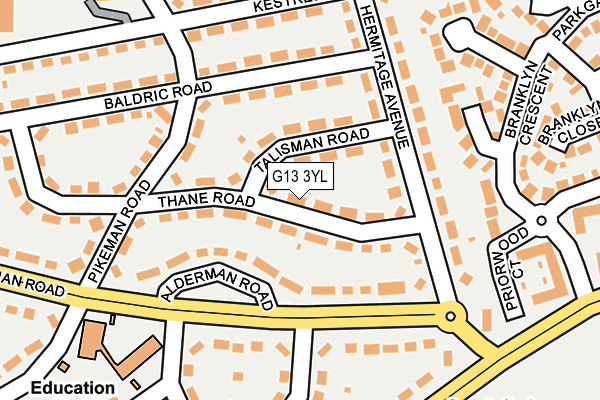 G13 3YL map - OS OpenMap – Local (Ordnance Survey) G13 3YL map - OS OpenMap – Local (Ordnance Survey)