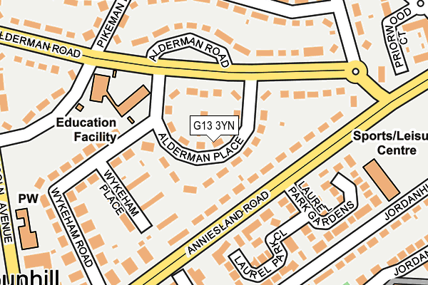 G13 3YN map - OS OpenMap – Local (Ordnance Survey) G13 3YN map - OS OpenMap – Local (Ordnance Survey)
