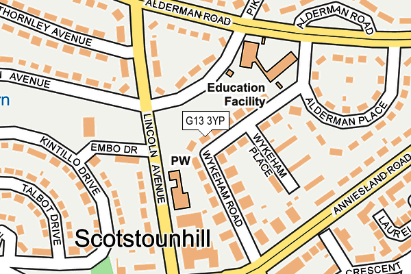 G13 3YP map - OS OpenMap – Local (Ordnance Survey) G13 3YP map - OS OpenMap – Local (Ordnance Survey)