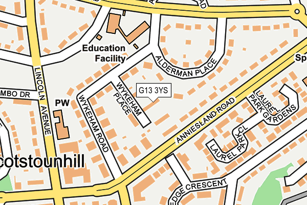 G13 3YS map - OS OpenMap – Local (Ordnance Survey) G13 3YS map - OS OpenMap – Local (Ordnance Survey)