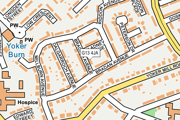 G13 4JA map - OS OpenMap – Local (Ordnance Survey) G13 4JA map - OS OpenMap – Local (Ordnance Survey)