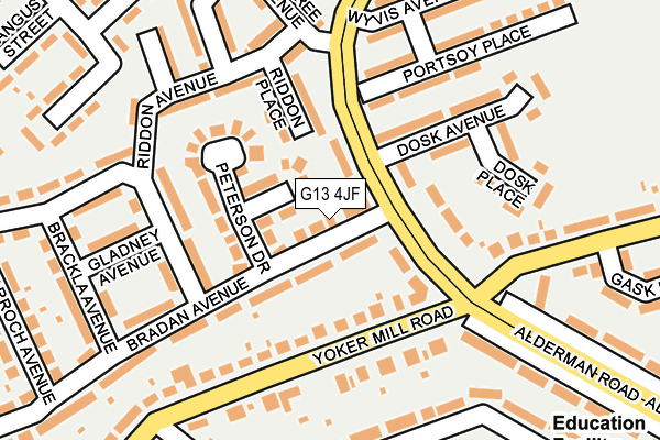 G13 4JF map - OS OpenMap – Local (Ordnance Survey) G13 4JF map - OS OpenMap – Local (Ordnance Survey)