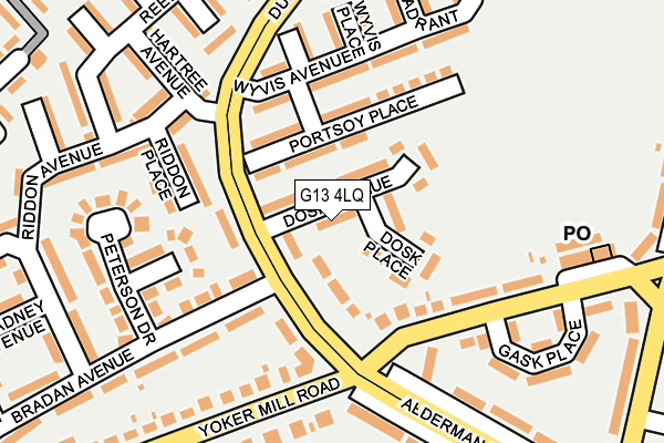 G13 4LQ map - OS OpenMap – Local (Ordnance Survey) G13 4LQ map - OS OpenMap – Local (Ordnance Survey)