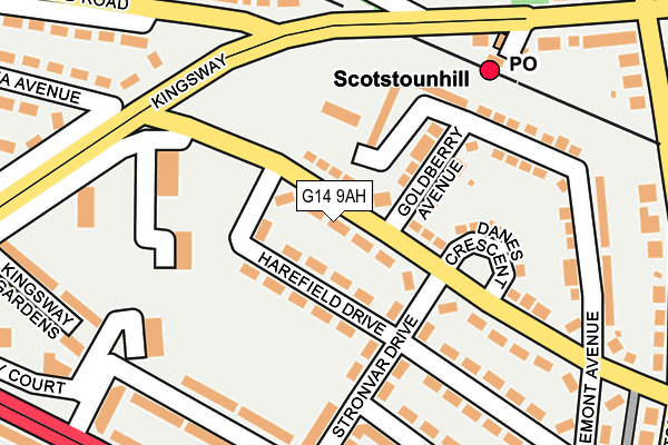 G14 9AH map - OS OpenMap – Local (Ordnance Survey)