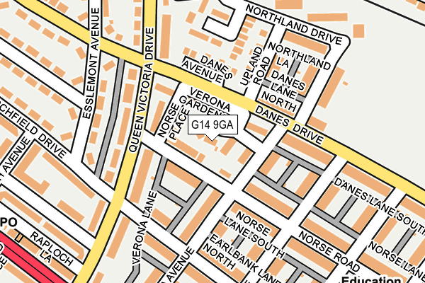 G14 9GA map - OS OpenMap – Local (Ordnance Survey)