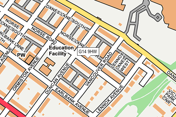G14 9HW map - OS OpenMap – Local (Ordnance Survey)