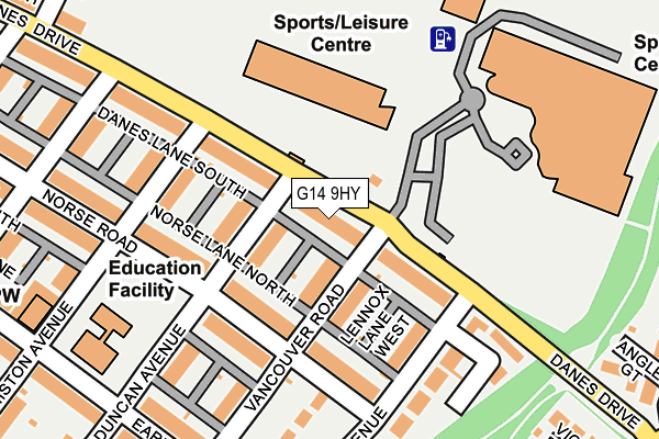 G14 9HY map - OS OpenMap – Local (Ordnance Survey)