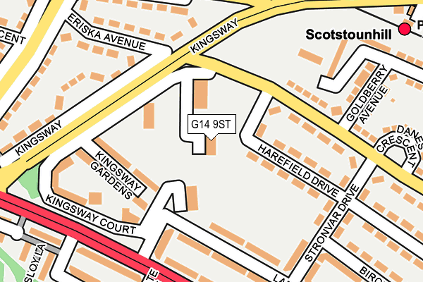 G14 9ST map - OS OpenMap – Local (Ordnance Survey)