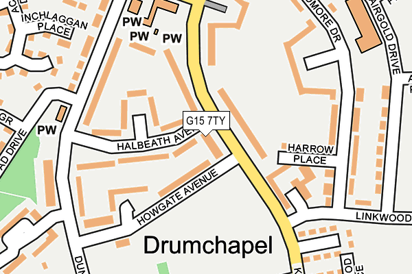 G15 7TY map - OS OpenMap – Local (Ordnance Survey)