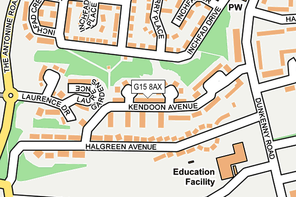 G15 8AX map - OS OpenMap – Local (Ordnance Survey)