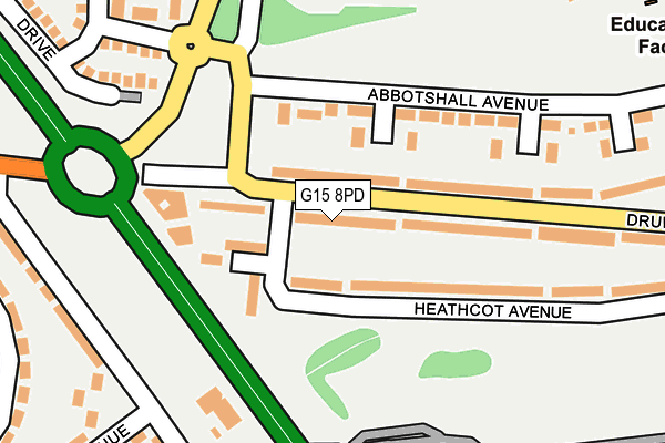 G15 8PD map - OS OpenMap – Local (Ordnance Survey)