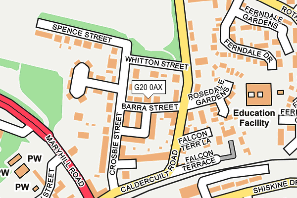 G20 0AX map - OS OpenMap – Local (Ordnance Survey) G20 0AX map - OS OpenMap – Local (Ordnance Survey)