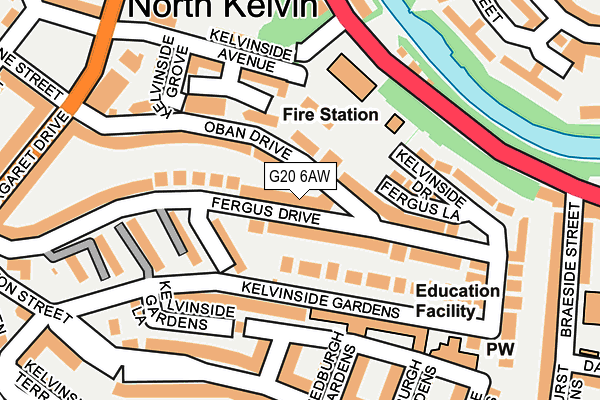 G20 6AW map - OS OpenMap – Local (Ordnance Survey)