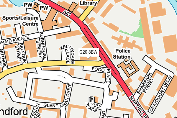 G20 8BW map - OS OpenMap – Local (Ordnance Survey) G20 8BW map - OS OpenMap – Local (Ordnance Survey)