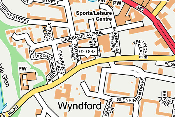 G20 8BX map - OS OpenMap – Local (Ordnance Survey)