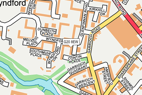 G20 8EW map - OS OpenMap – Local (Ordnance Survey) G20 8EW map - OS OpenMap – Local (Ordnance Survey)