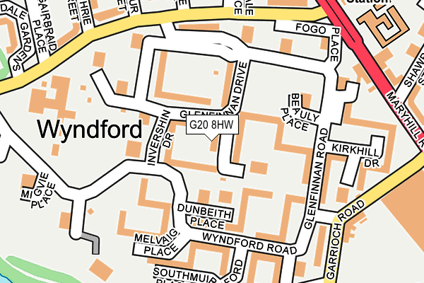 G20 8HW map - OS OpenMap – Local (Ordnance Survey)