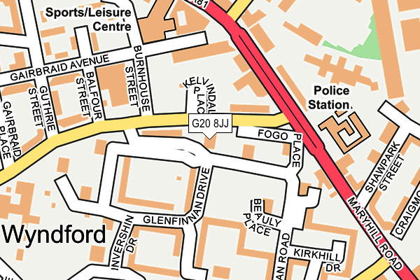 G20 8JJ map - OS OpenMap – Local (Ordnance Survey)
