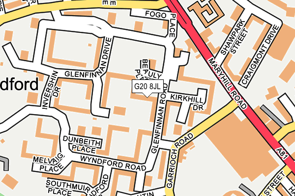 G20 8JL map - OS OpenMap – Local (Ordnance Survey) G20 8JL map - OS OpenMap – Local (Ordnance Survey)