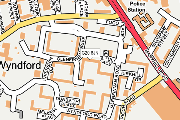 G20 8JN map - OS OpenMap – Local (Ordnance Survey) G20 8JN map - OS OpenMap – Local (Ordnance Survey)
