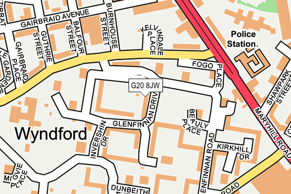 G20 8JW map - OS OpenMap – Local (Ordnance Survey) G20 8JW map - OS OpenMap – Local (Ordnance Survey)
