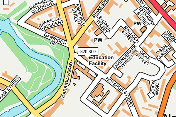 G20 8LG map - OS OpenMap – Local (Ordnance Survey)