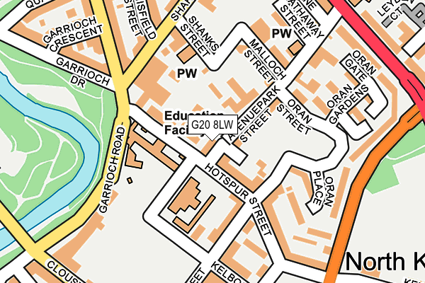 G20 8LW map - OS OpenMap – Local (Ordnance Survey) G20 8LW map - OS OpenMap – Local (Ordnance Survey)