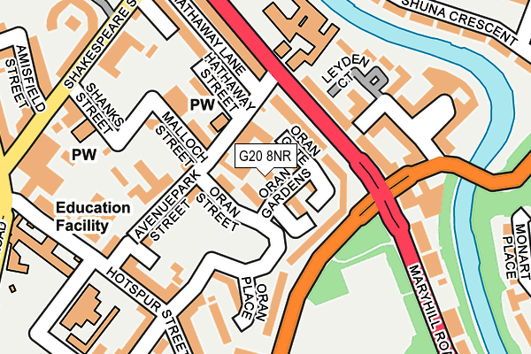 G20 8NR map - OS OpenMap – Local (Ordnance Survey) G20 8NR map - OS OpenMap – Local (Ordnance Survey)