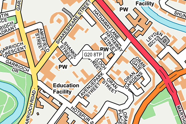 G20 8TP map - OS OpenMap – Local (Ordnance Survey) G20 8TP map - OS OpenMap – Local (Ordnance Survey)
