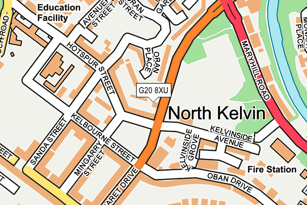 G20 8XU map - OS OpenMap – Local (Ordnance Survey)