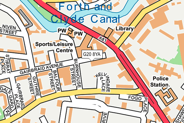G20 8YA map - OS OpenMap – Local (Ordnance Survey) G20 8YA map - OS OpenMap – Local (Ordnance Survey)