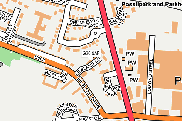 G20 9AF map - OS OpenMap – Local (Ordnance Survey) G20 9AF map - OS OpenMap – Local (Ordnance Survey)