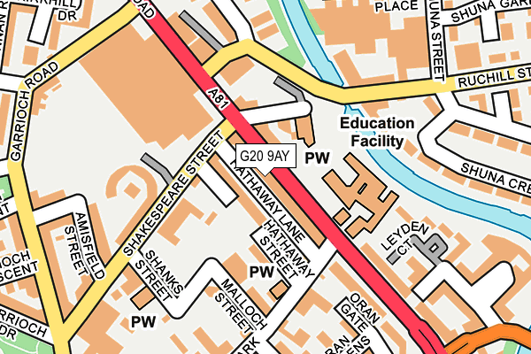 G20 9AY map - OS OpenMap – Local (Ordnance Survey) G20 9AY map - OS OpenMap – Local (Ordnance Survey)