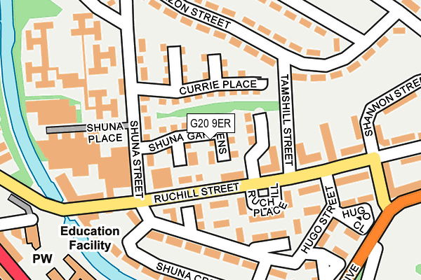 G20 9ER map - OS OpenMap – Local (Ordnance Survey)