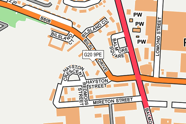 G20 9PE map - OS OpenMap – Local (Ordnance Survey) G20 9PE map - OS OpenMap – Local (Ordnance Survey)