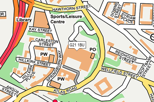 G21 1BU map - OS OpenMap – Local (Ordnance Survey)