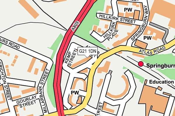 G21 1DN map - OS OpenMap – Local (Ordnance Survey) G21 1DN map - OS OpenMap – Local (Ordnance Survey)