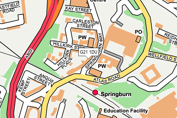 G21 1DU map - OS OpenMap – Local (Ordnance Survey)