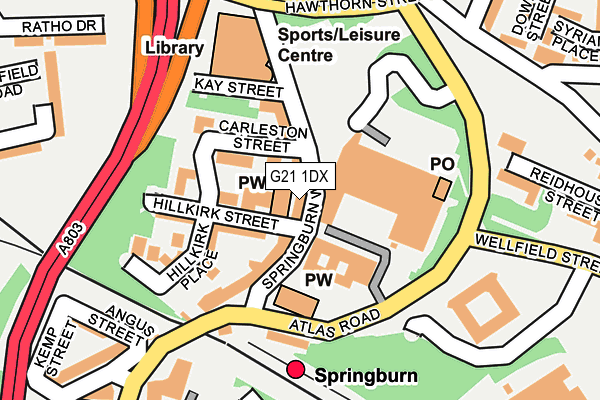 G21 1DX map - OS OpenMap – Local (Ordnance Survey) G21 1DX map - OS OpenMap – Local (Ordnance Survey)