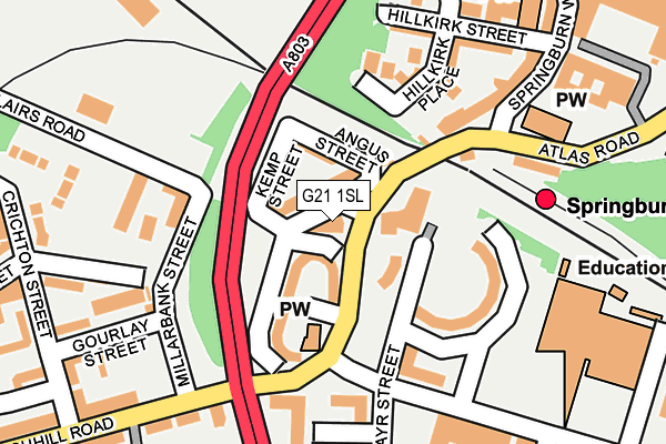 G21 1SL map - OS OpenMap – Local (Ordnance Survey) G21 1SL map - OS OpenMap – Local (Ordnance Survey)